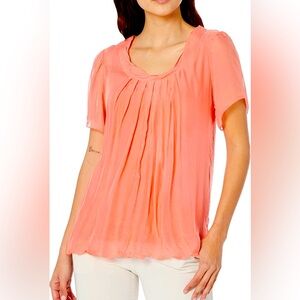 Made in Italy coral Silk blend top